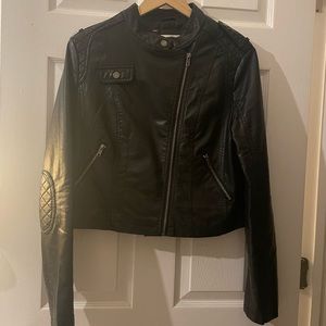 Classic Black Faux Leather Jacket